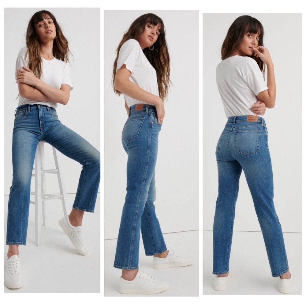 Lucky Brand Authentic Straight Denim Jeans Blue Size 2 26W NWT Mid High Rise